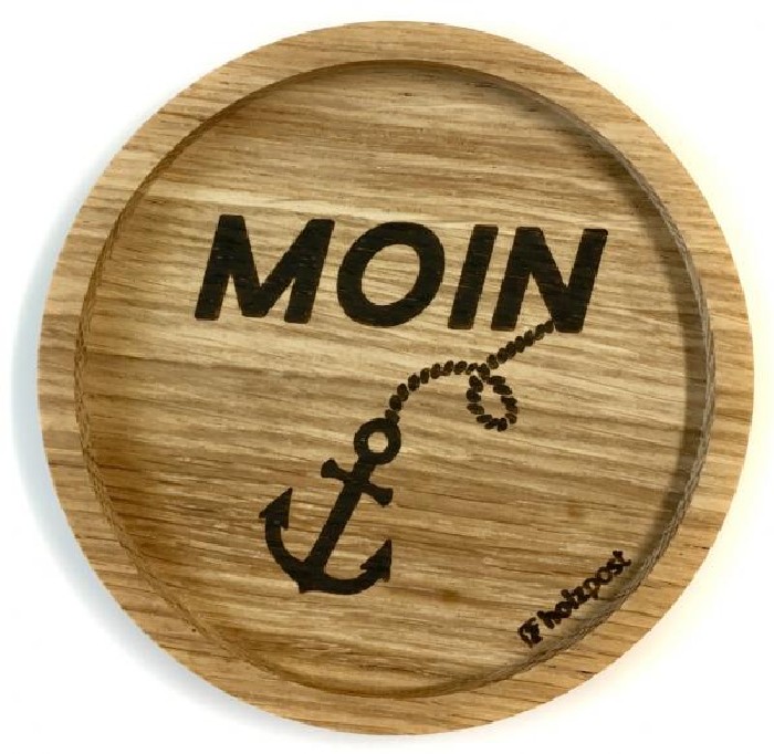 Holzuntersetzer "Moin" 